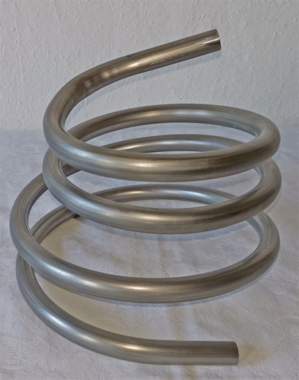 2 m Edelstahl-Rohrspirale, Rohrdurchmesser 15 mm - zum Schließen ins Bild klicken