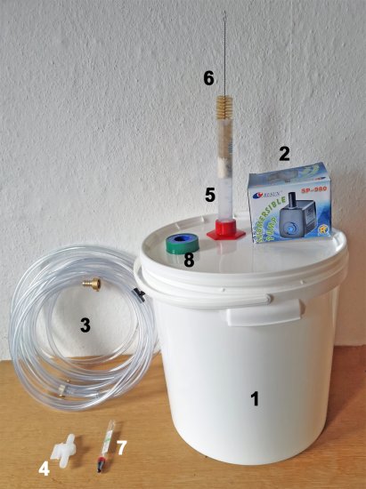Accessory set with pump for stailess-steel smaller stills up to 2 litres - Click Image to Close